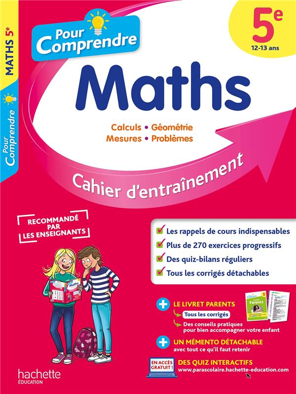 Pour comprendre les maths : 5e ; cahier d'entraînement