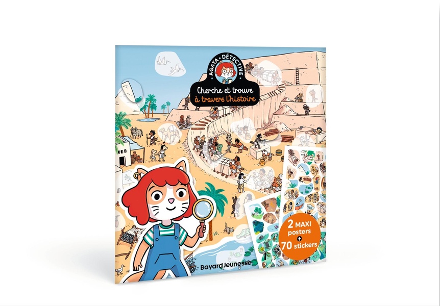 Agata Détective Cherche et trouve à travers l'Histoire. 2 maxi posters + 70 stickers